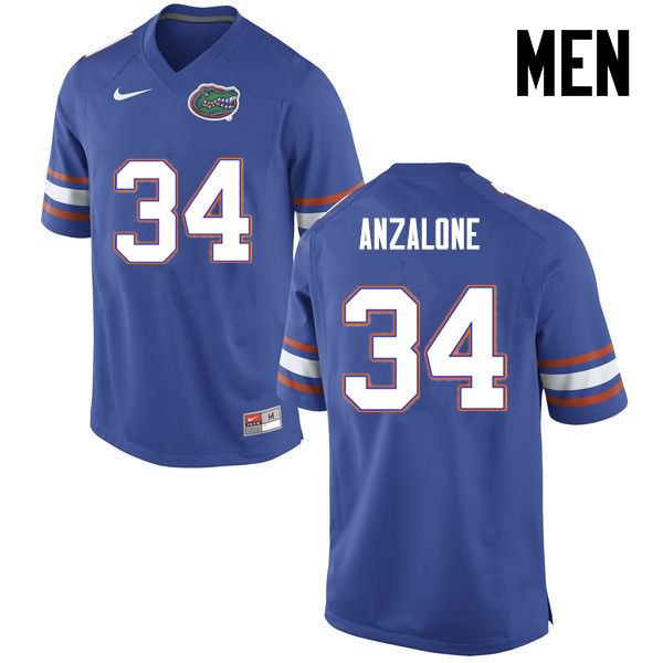 Men's NCAA Florida Gators Alex Anzalone #34 Stitched Authentic Nike Blue College Football Jersey DRD5365VE